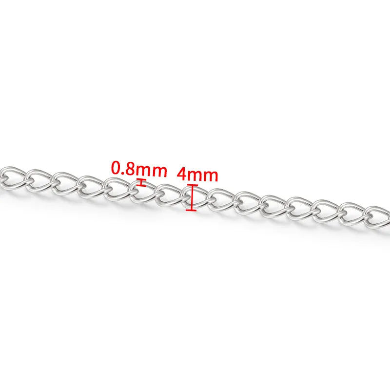 5 PCS/Package 0.5x2.5mm 0.6X3X4mm 1m 304 Stainless Steel Jewelry Accessories