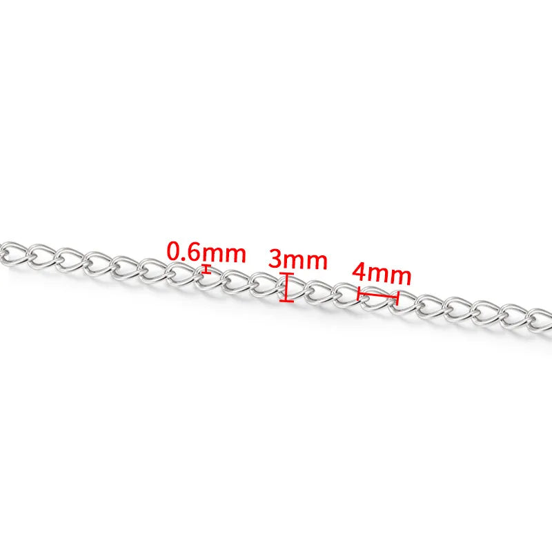 5 PCS/Package 0.5x2.5mm 0.6X3X4mm 1m 304 Stainless Steel Jewelry Accessories