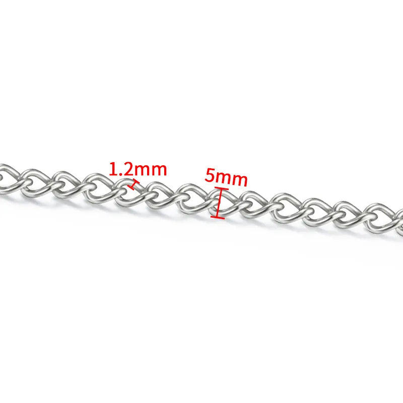 5 PCS/Package 0.5x2.5mm 0.6X3X4mm 1m 304 Stainless Steel Jewelry Accessories