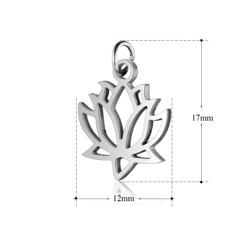 5 PCS/Package 10*17mm 16.5*19mm Metal Tai Chi Lotus Pendant