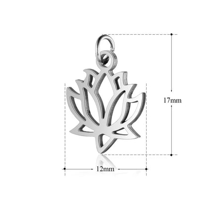 5 PCS/Package 10*17mm 16.5*19mm Metal Tai Chi Lotus Pendant