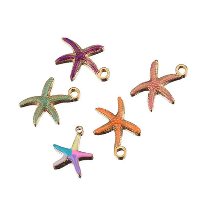 5 PCS/Package 12 * 14mm 14*19mm 8*11mm 304 Stainless Steel Starfish Conch Shell Pendant