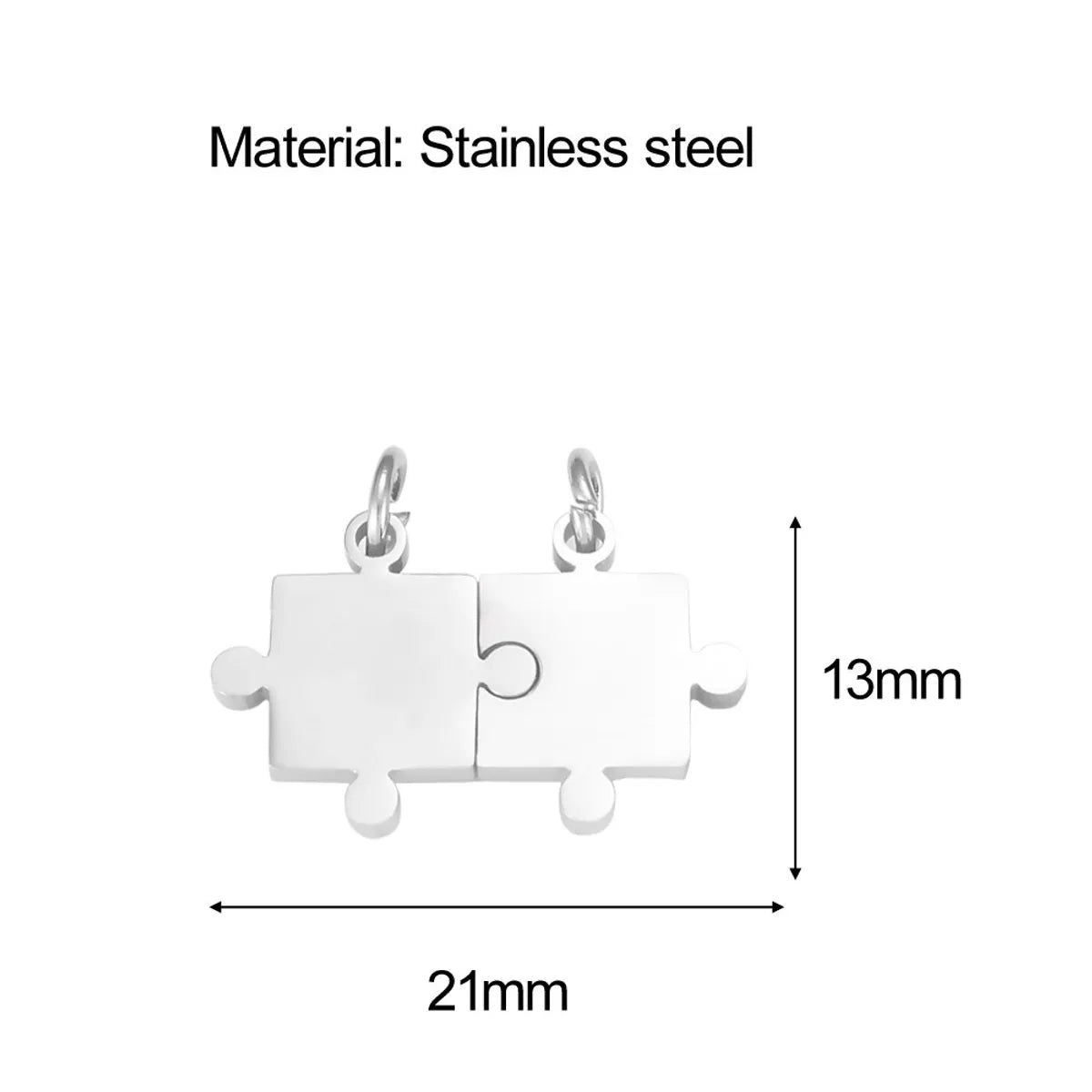 5 PCS/Package 13*13mm 13*10mm 201 Stainless Steel Jigsaw DIY Ornament Accessories