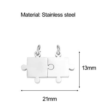 5 PCS/Package 13*13mm 13*10mm 201 Stainless Steel Jigsaw DIY Ornament Accessories