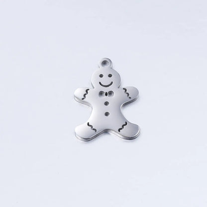 5 PCS/Package 13*16mm 14*19mm 304 Stainless Steel Christmas Tree Snowman Snowflake Pendant