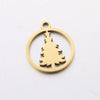 5 PCS/Package 13*16mm 14*19mm 304 Stainless Steel Christmas Tree Snowman Snowflake Pendant