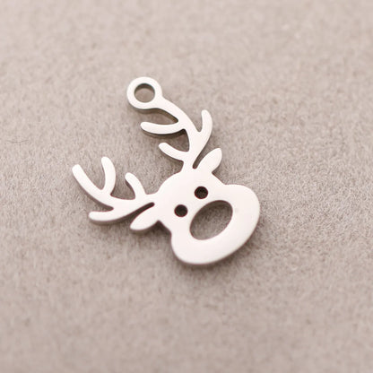 5 PCS/Package 13*16mm 14*19mm 304 Stainless Steel Christmas Tree Snowman Snowflake Pendant