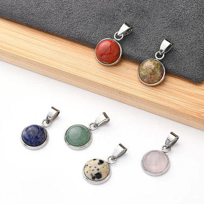 5 PCS/Package 16.5x11.5mm 3x5mm 304 Stainless Steel Natural Stone Marble Zebra Polished Pendant