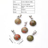 5 PCS/Package 16.5x11.5mm 3x5mm 304 Stainless Steel Natural Stone Marble Zebra Polished Pendant