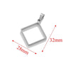 5 PCS/Package 17*47mm 28*32mm 30*32mm 304 Stainless Steel Heart Shape Rhombus Rectangle Pendant