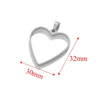 5 PCS/Package 17*47mm 28*32mm 30*32mm 304 Stainless Steel Heart Shape Rhombus Rectangle Pendant