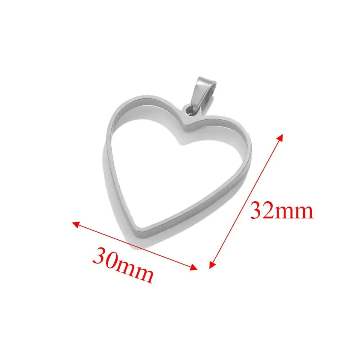 5 PCS/Package 17*47mm 28*32mm 30*32mm 304 Stainless Steel Heart Shape Rhombus Rectangle Pendant