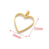 5 PCS/Package 17*47mm 28*32mm 30*32mm 304 Stainless Steel Heart Shape Rhombus Rectangle Pendant