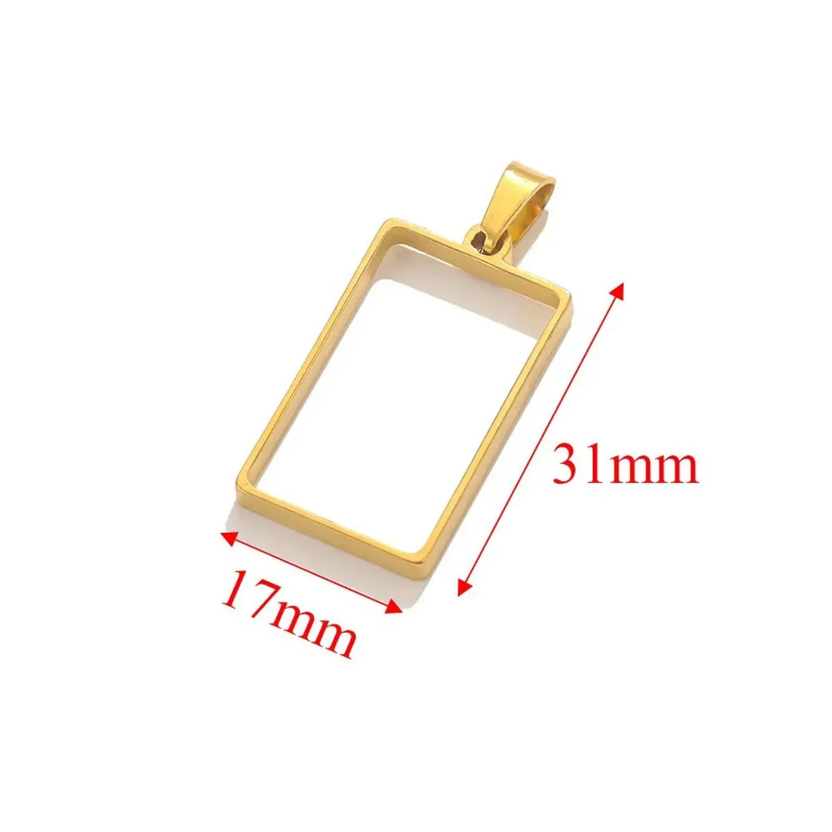 5 PCS/Package 17*47mm 28*32mm 30*32mm 304 Stainless Steel Heart Shape Rhombus Rectangle Pendant