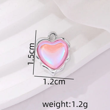 5 PCS/Package 1.5*1.2cm Alloy Heart Shape Pendant