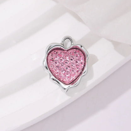 5 PCS/Package 1.5*1.2cm Alloy Heart Shape Pendant