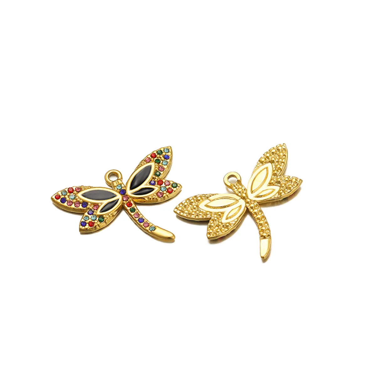 5 PCS/Package 22*20MM 26*18mm 28*21mm Hole 1~1.9mm 304 Stainless Steel Zircon Tortoise Dragonfly Butterfly Pendant