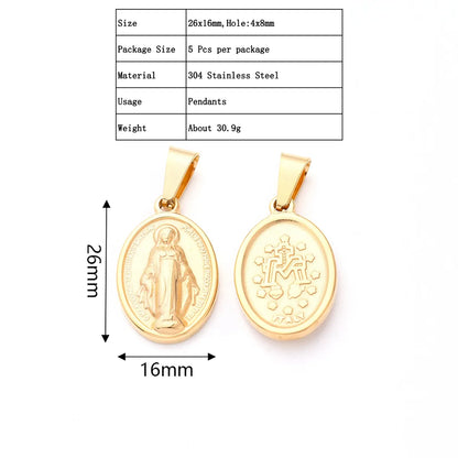 5 PCS/Package 23x14mm 26x16mm 38x25mm 3.5x5.5mm 4.5x8.5mm 4X8mm 304 Stainless Steel Gold Plated Faith Cross Key Polished Pendant