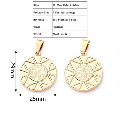 5 PCS/Package 23x14mm 26x16mm 38x25mm 3.5x5.5mm 4.5x8.5mm 4X8mm 304 Stainless Steel Gold Plated Faith Cross Key Polished Pendant