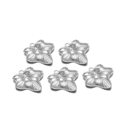 5 PCS/Package 24 * 35mm 27*26mm 31*32mm 304 Stainless Steel Leaves Heart Shape Flower Pendant