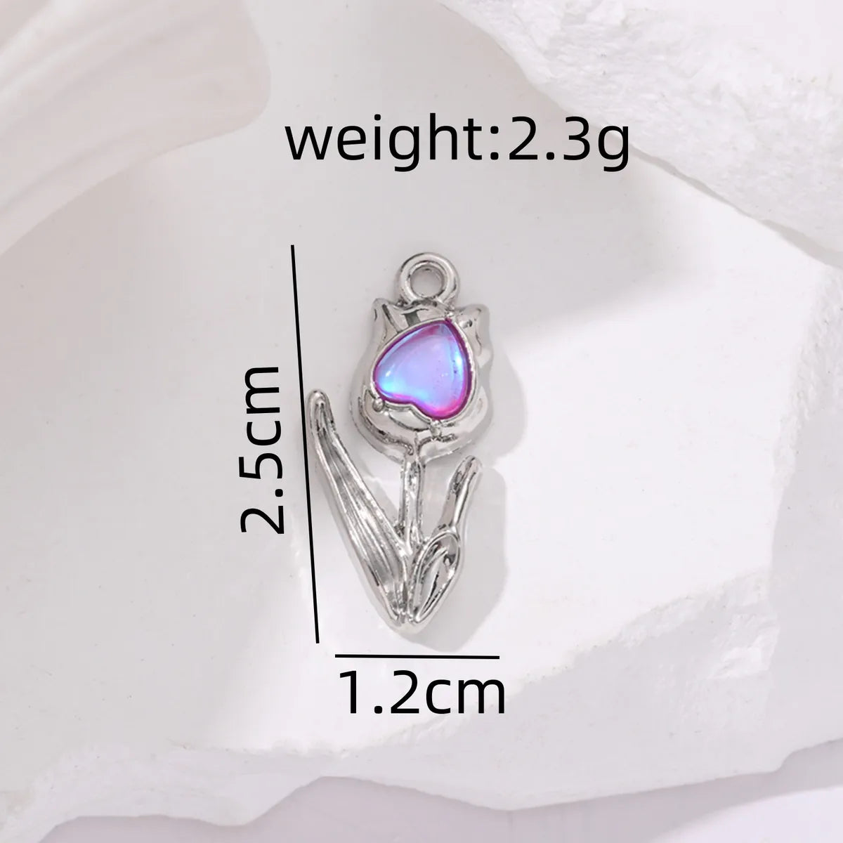 5 PCS/Package 2.5*1.2cm Alloy Rose Pendant