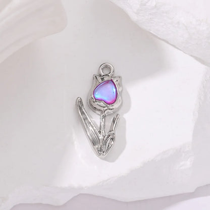 5 PCS/Package 2.5*1.2cm Alloy Rose Pendant