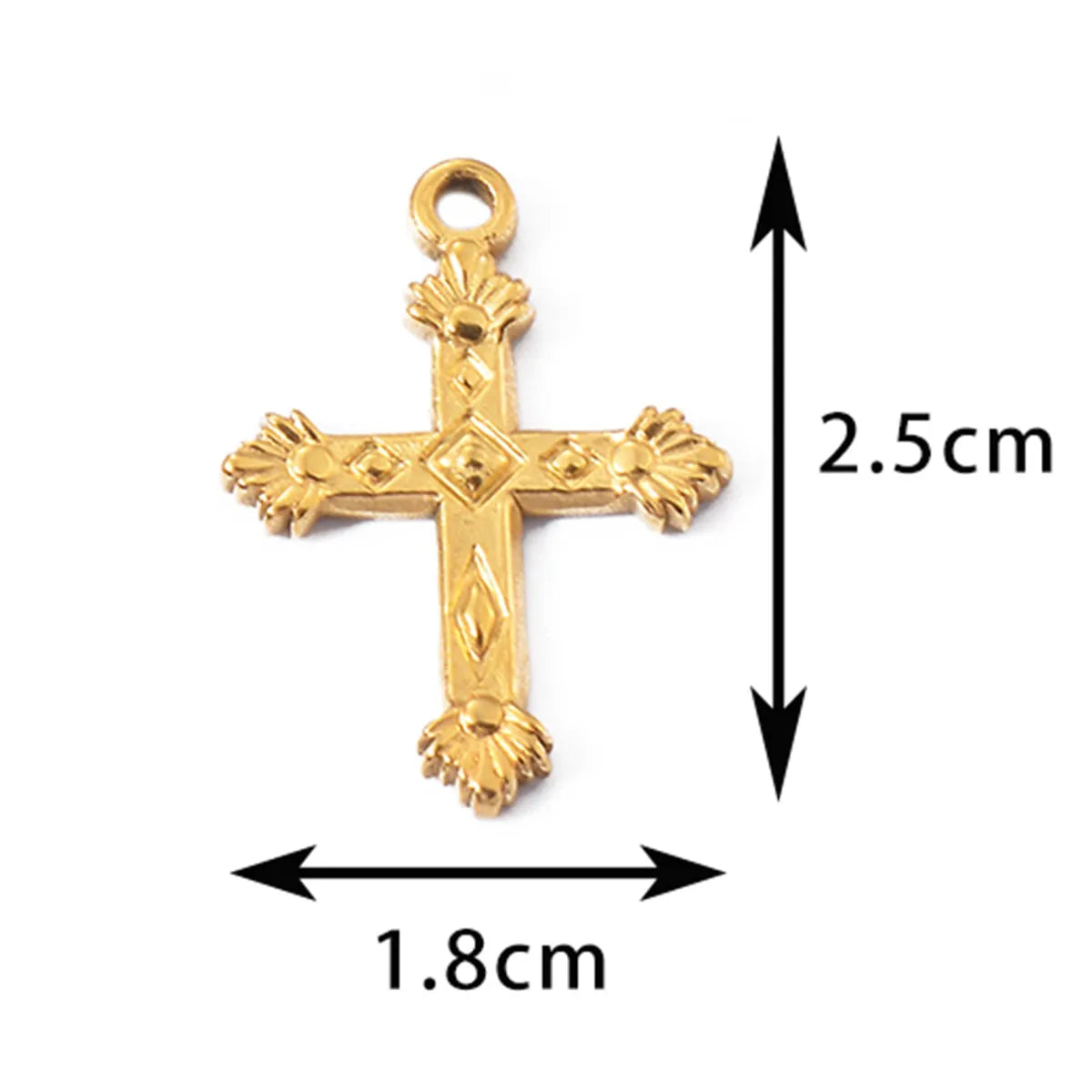 5 PCS/Package 304 Stainless Steel Cross Pendant