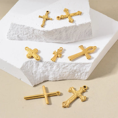 5 PCS/Package 304 Stainless Steel Cross Pendant