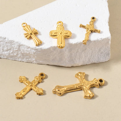 5 PCS/Package 304 Stainless Steel Cross Pendant