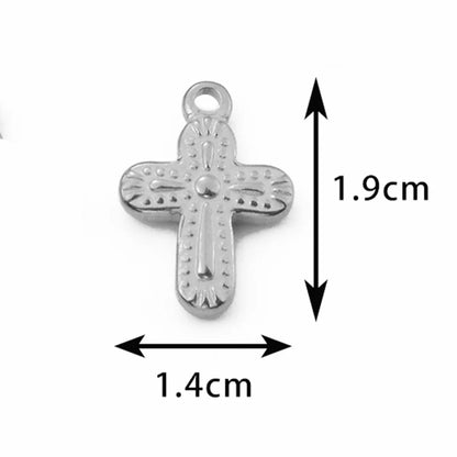 5 PCS/Package 304 Stainless Steel Cross Pendant