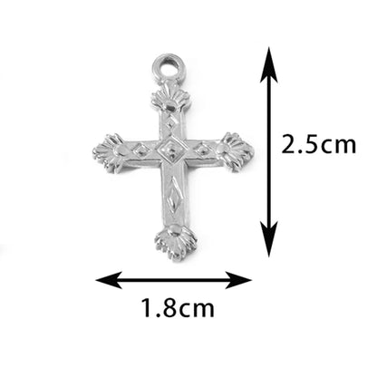 5 PCS/Package 304 Stainless Steel Cross Pendant