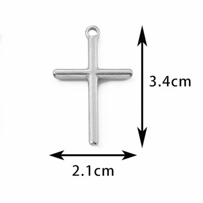 5 PCS/Package 304 Stainless Steel Cross Pendant