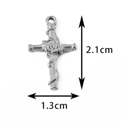 5 PCS/Package 304 Stainless Steel Cross Pendant