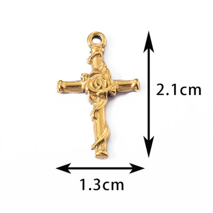 5 PCS/Package 304 Stainless Steel Cross Pendant