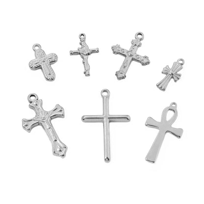 5 PCS/Package 304 Stainless Steel Cross Pendant