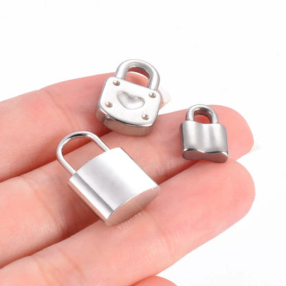 5 PCS/Package 304 Stainless Steel Lock Pendant