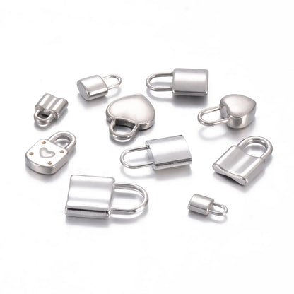 5 PCS/Package 304 Stainless Steel Lock Pendant