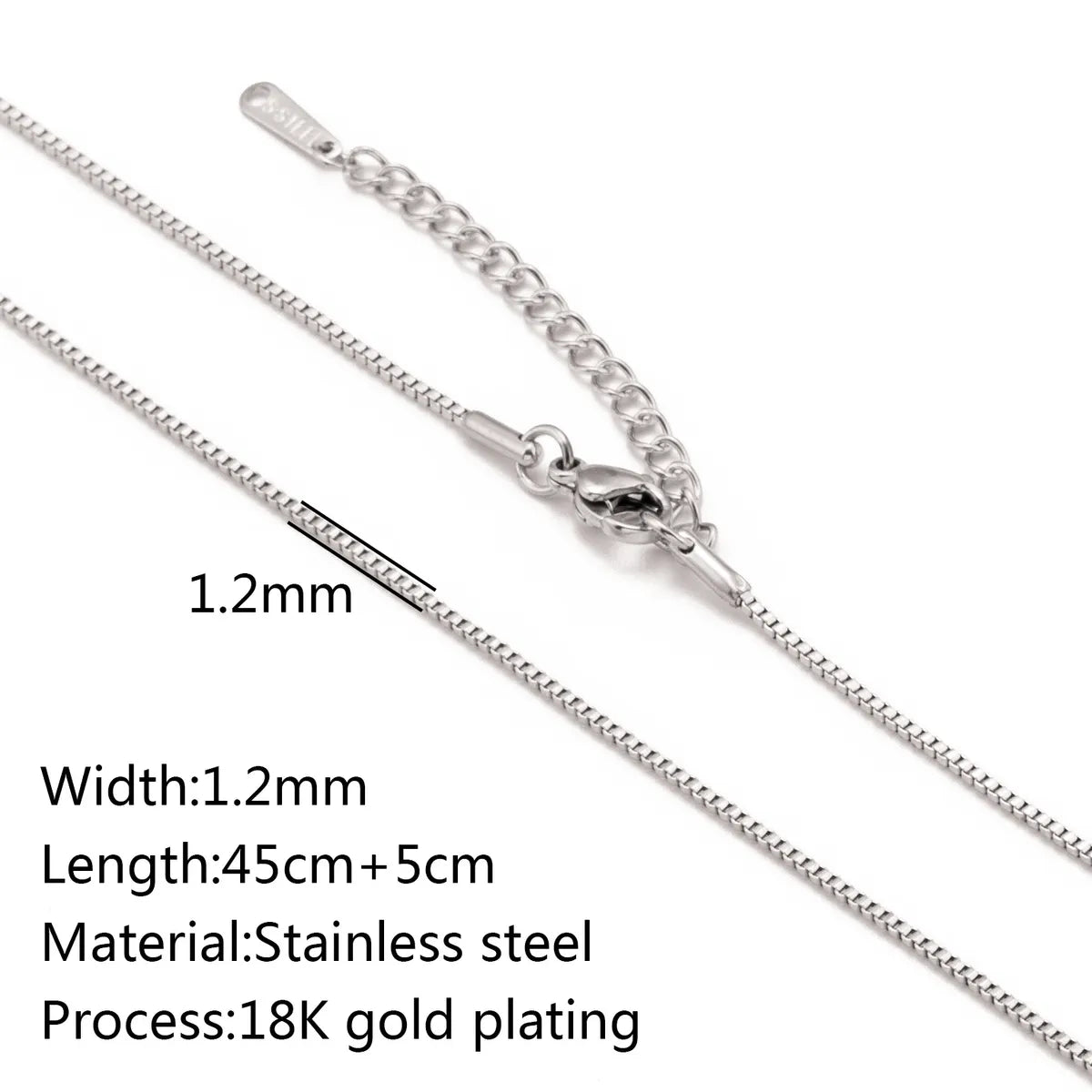 5 PCS/Package 45+5cm 304 Stainless Steel Jewelry Accessories