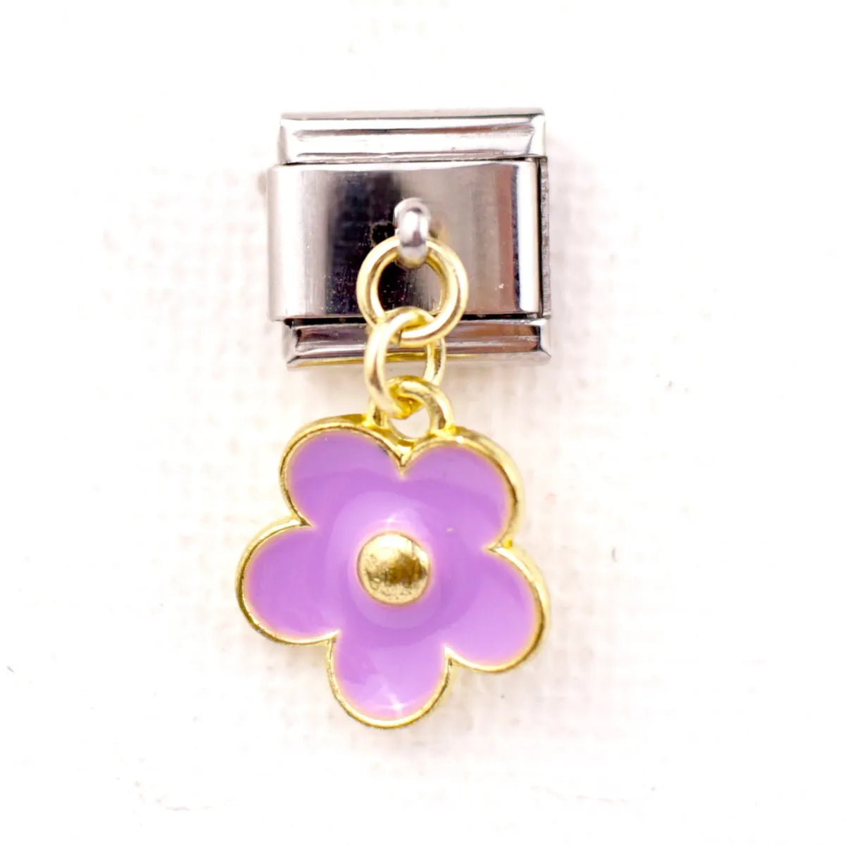 5 PCS/Package 9*10mm 304 Stainless Steel Flower Italian Charms