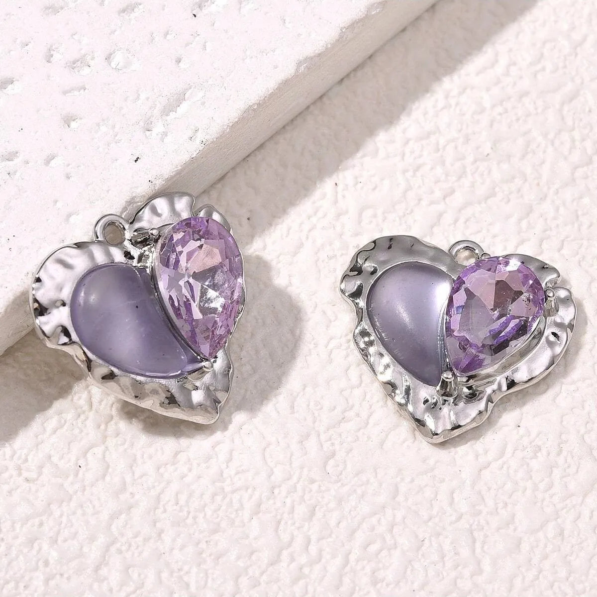 5 PCS/Package Alloy Heart Shape Pendant