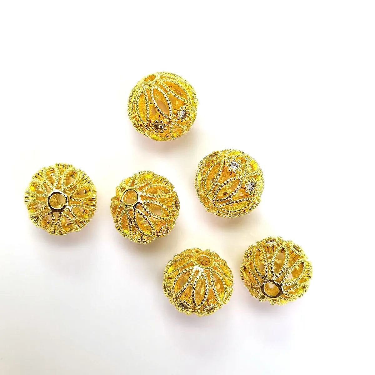 5 PCS/Package Copper Rhinestones Solid Color Beads