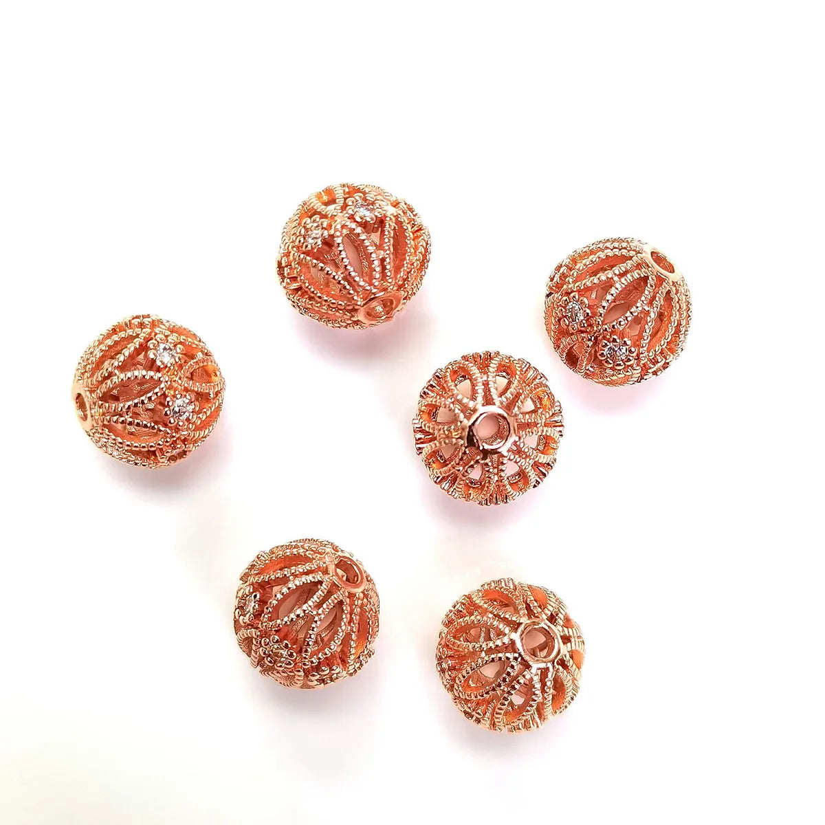 5 PCS/Package Copper Rhinestones Solid Color Beads