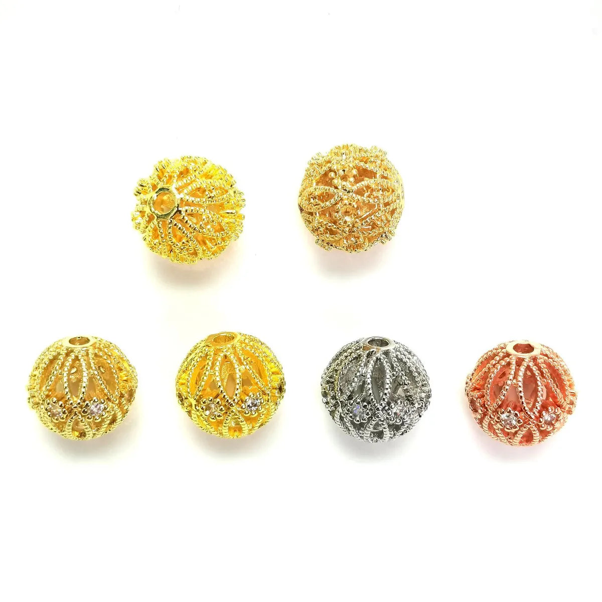 5 PCS/Package Copper Rhinestones Solid Color Beads