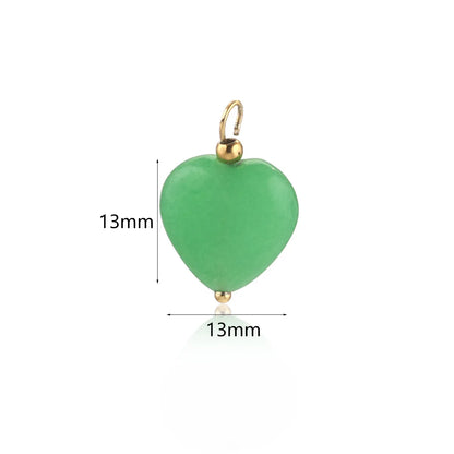 5 PCS/Package Diameter 13mm Stainless Steel Heart Shape Pendant