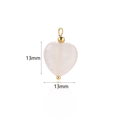 5 PCS/Package Diameter 13mm Stainless Steel Heart Shape Pendant