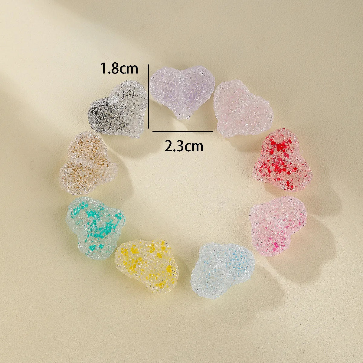 5 PCS/Package Hole 1~1.9mm Synthetic Resin Heart Shape Beads