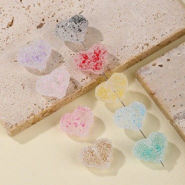 5 PCS/Package Hole 1~1.9mm Synthetic Resin Heart Shape Beads