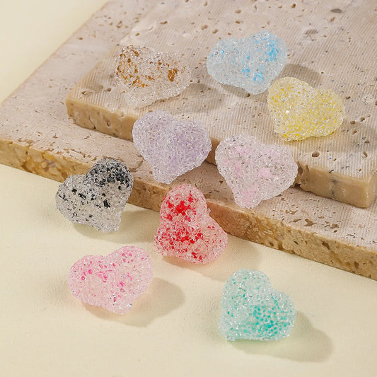 5 PCS/Package Hole 1~1.9mm Synthetic Resin Heart Shape Beads