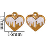 5 Pcs/Package Simple Style Heart Shape Stainless Steel Enamel Plating Pendant Jewelry Accessories