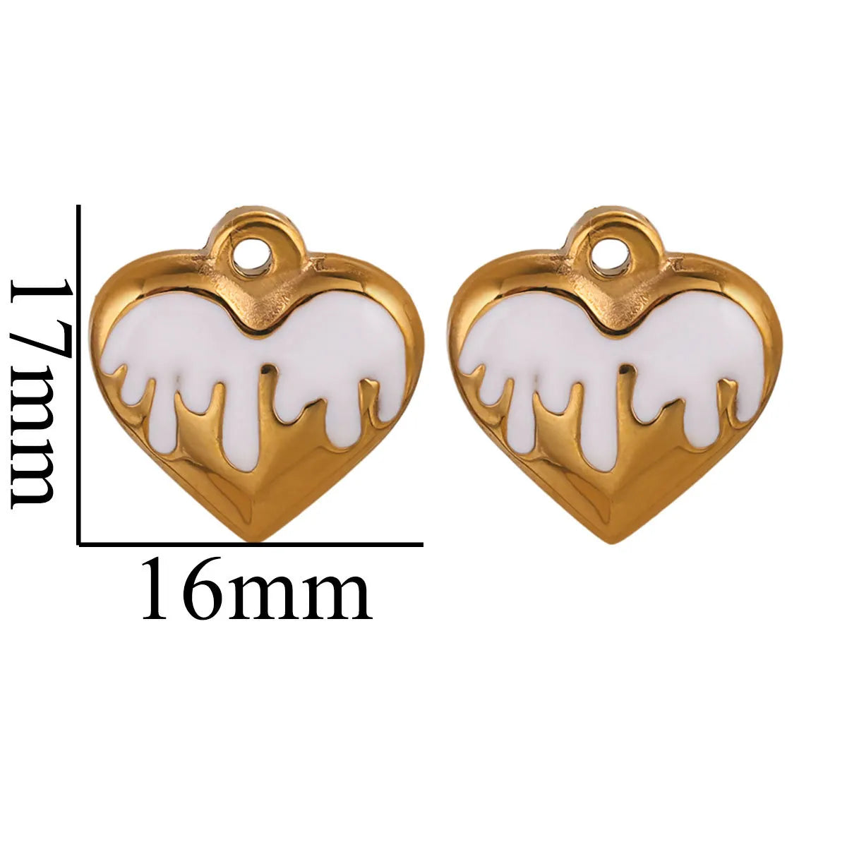 5 Pcs/Package Simple Style Heart Shape Stainless Steel Enamel Plating Pendant Jewelry Accessories